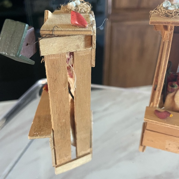 SET OF HANDMADE PRIMITIVE WINTER SNOWMAN DECOR - Picture 4 of 9